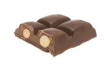 chocolate with nuts isolated
