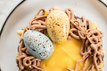 Easter Dutch Chocolate Cake egg nest