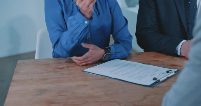 Multi-ethnic business people during job interview 