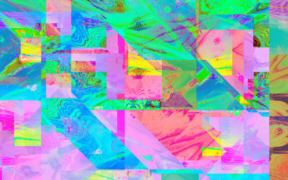 Iridescent abstract glitch background