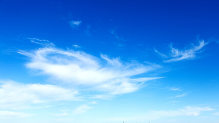 Fototapeta premium Beautiful sky background. Best Natural Sky clouds.Hazy small cirrostratus. Beautiful cirrocumulus and cumulus cloud formations on sunny afternoon contrasted against the blue sky