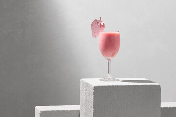 Pink strawberry smoothie