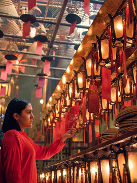 Prayer lanterns in Man Mo Temple, Hong Kong