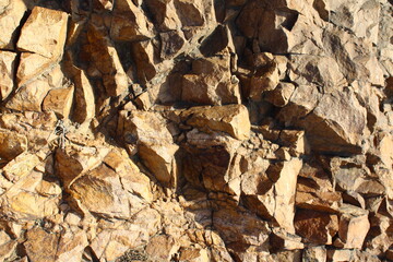 Weathered Rocks Background Full Frame of Sheer Cliff 