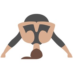 Yoga downward pose prasanta vector woman isolated