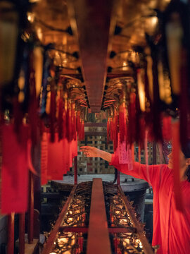 Prayer lanterns in Man Mo Temple, Hong Kong