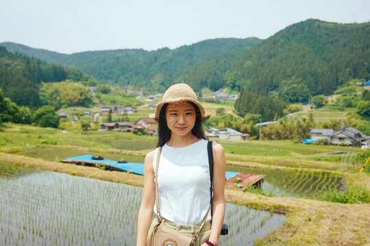 The Portrait of a Japanese Woman in Countryside