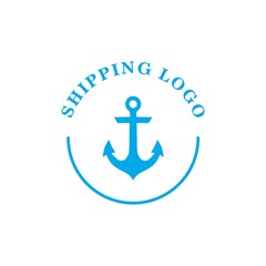 sailing logo with anchor design. blue color composition. suitable for shipping logos, communities, companies.