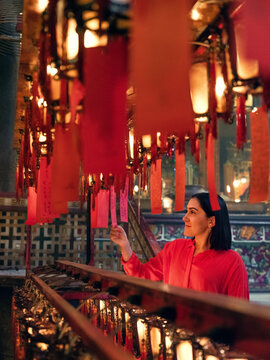 Prayer lanterns in Man Mo Temple, Hong Kong