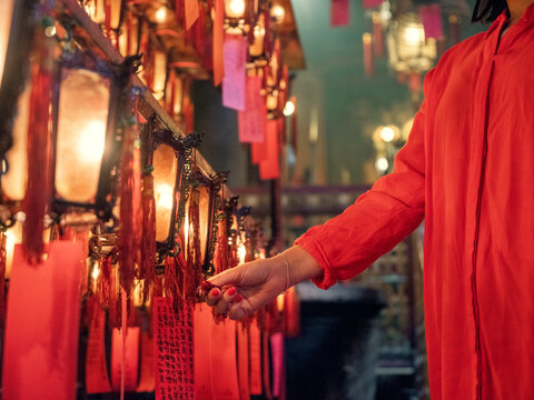Prayer lanterns in Man Mo Temple, Hong Kong