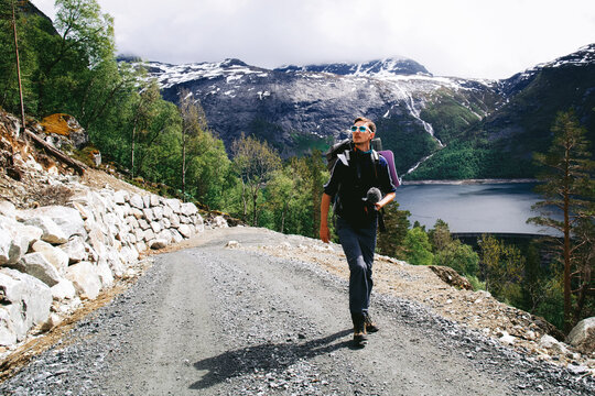 Traveler exploring foreign country