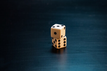 dice on a black, pair of dice