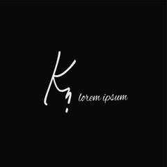 KN k n Initial handwriting creative fashion elegant design logo Sign Symbol template vector icon