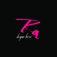 RA r a Initial handwriting creative fashion elegant design logo Sign Symbol template vector icon