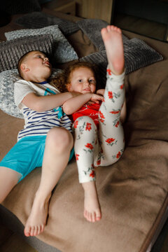 Children playing at home