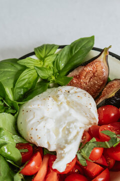 salad with italian cheese burrata
