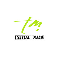 TM t m Initial handwriting creative fashion elegant design logo Sign Symbol template vector icon