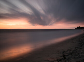 Fototapeta na wymiar San Elijo Beach dreamy sunset