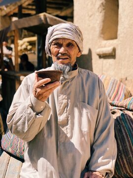 Portrait of an Asian old man in a turban