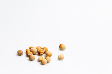 hazelnuts isolated on white background