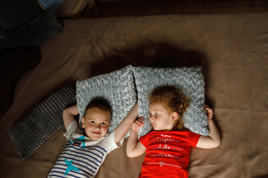 Kids relaxing at home