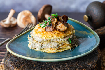 Mushroom millefeuille