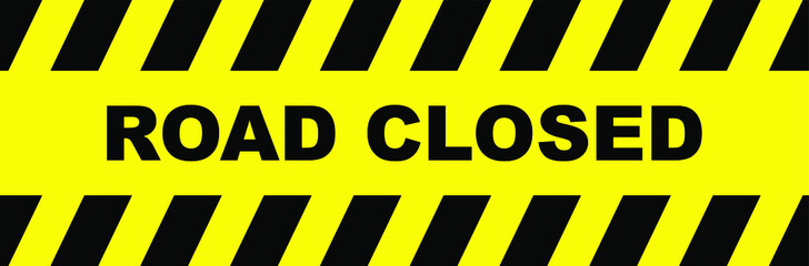 Caution traffic sign. Road closed sign.