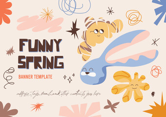 Funny Spring Banner Template