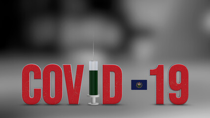 Lieutenant-Governor Of Ontario vaccination campaign and Covid-19 3D illustration.