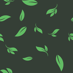 Leaves seamless pattern. Nature texture background. Leaf vector icon.