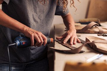 Crafting a handmade sandal