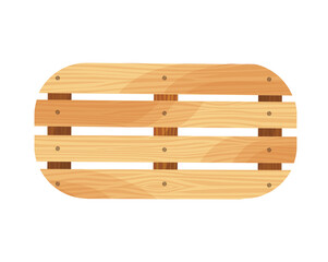 Wooden pallet. Platform for freight transportation. Cargo logistics and distribution. Cartoon wood pallet vector icon for web design