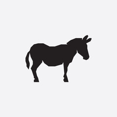 Donkey silhouette icon. Donkey logo.
