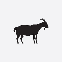 Goat silhouette icon. Goat logo.
