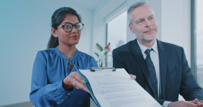 Multi-ethnic business people during job interview