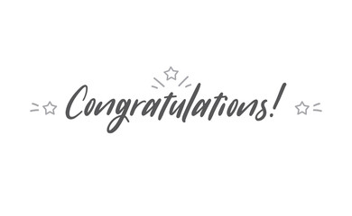 Congratulations hand written lettering calligraphic text. Congrats greeting message.
