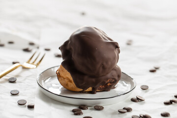 Dutch bossche bollen, bossche bollen cake, whipped cream, dutch ball of chocolate, dessert,...