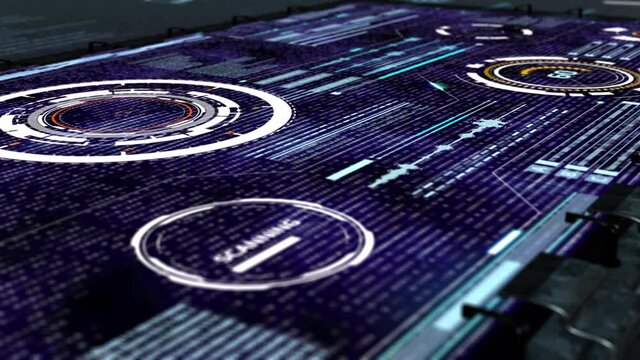Futuristic Technological 3D Rendering HUD Communication Interface Computer Display