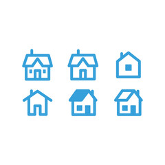 Set of house vector icons. Homes clipart symbols. Home pictogram collection.