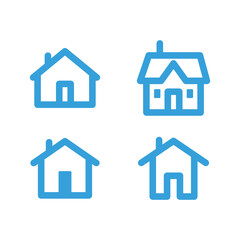 Set of house vector icons. Homes clipart symbols. Home pictogram collection.