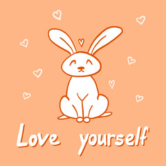 Postcard with a rabbit 