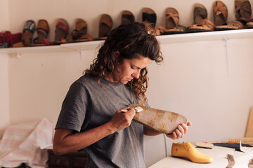 Crafting a handmade sandal