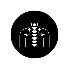 Thorax arthritis black glyph icon. Inflammation joint. Sign for web page, mobile app, button, logo.