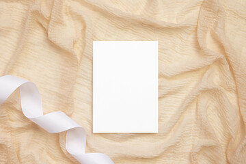 5x7 card mockup  on beige background