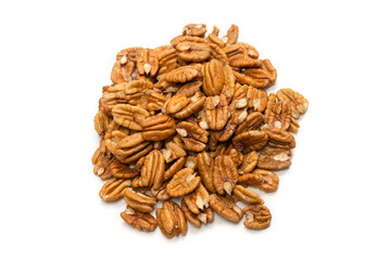 Pecan-nut isolated on white background.