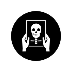 Thorax x-ray screening black glyph icon. Medical examination. Sign for web page, mobile app, button, logo. Vector isolated button.
