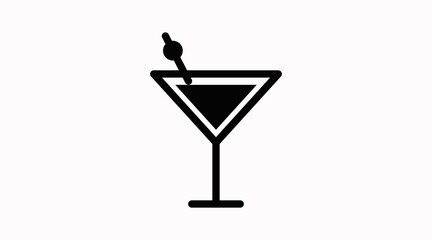 Fototapeta na wymiar Drink Icon. Vector black and white isolated illustration of a alcohol cup