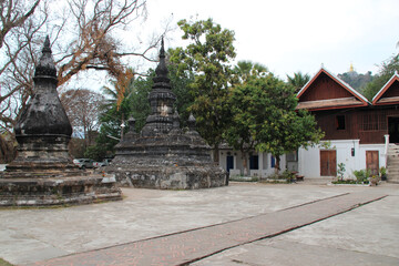 buddhist temple (wat aham) in luang prabang (laos)
