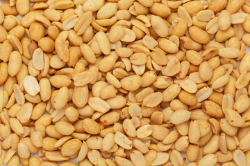 Close-up of crunchy roasted Peanuts Indian namkeen (snacks)  Full-Frame Background. Top View