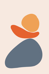 Minimal vector abstract wall arts. Hand draw shape design for wall framed prints